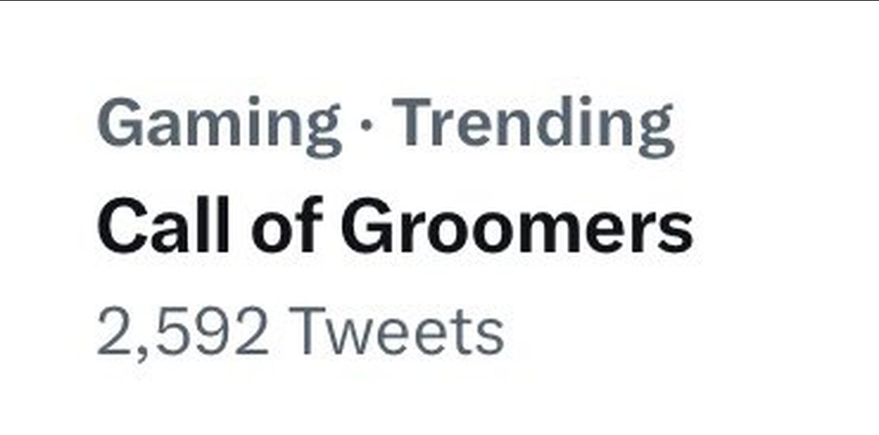 Why is #CallofGroomers Trending?!