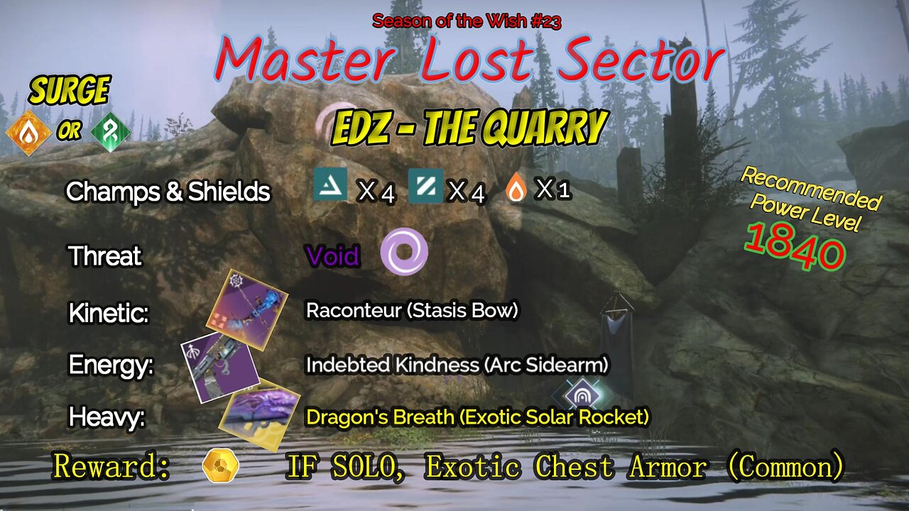 Destiny 2 Master Lost Sector: EDZ - The Quarry on my Solar Titan 4-7-24