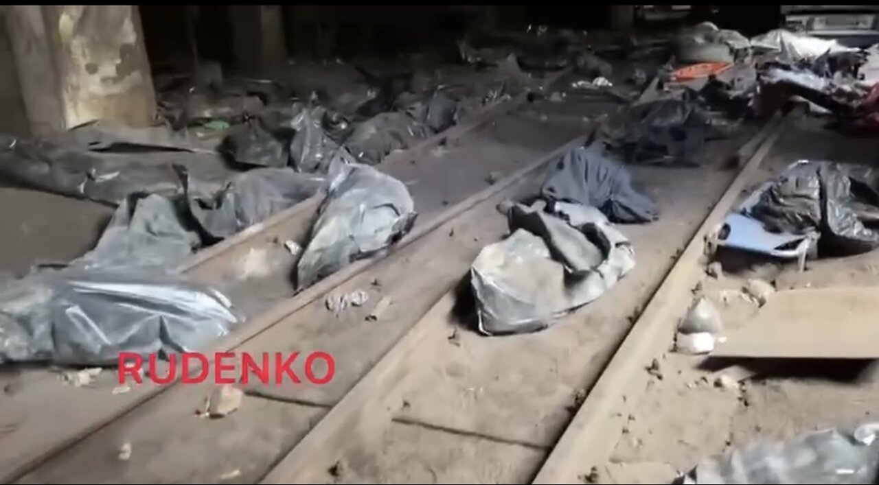 Mass grave of dead bodies in Mariupol, Ukrainian Nazi Azov war crimes