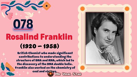 Rosalind Franklin (1920 – 1958)| TOP 150 Women That CHANGED THE WORLD | Short Biography