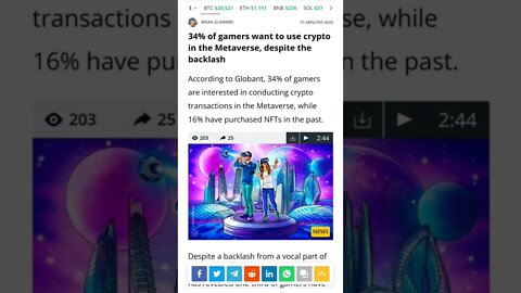 New Survey : 34% of Gamers Want to Use Crypto in the Metaverse, Despite the Backlash #cryptomash