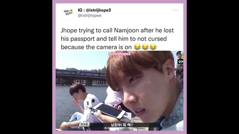 Jhope tell RM to not curse bcoz the camera is on 😂, & RM hoo I almost cursed you now 😂🤣