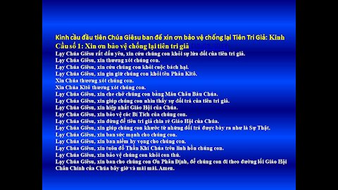 Sách ST TĐ 521 Kinh cầu đầu tiên Chúa Giêsu ban để xin ơn bảo vệ chống lại Tiên Tri Giả.