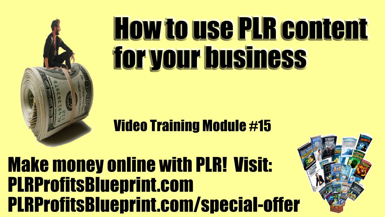 Video Training Module 15: How to use PLR Content for your Business