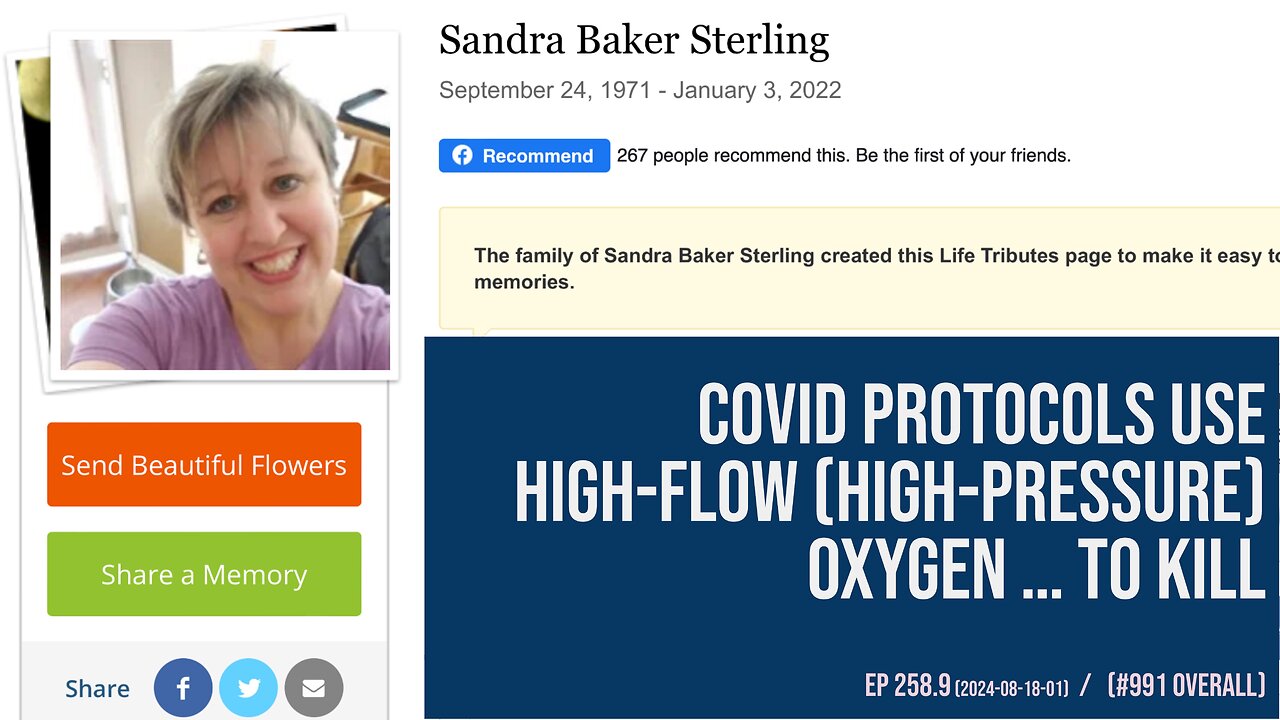 Sandra Sterling Baker: COVID protocols use high-flow (high-pressure) oxygen (Ep 258.9)