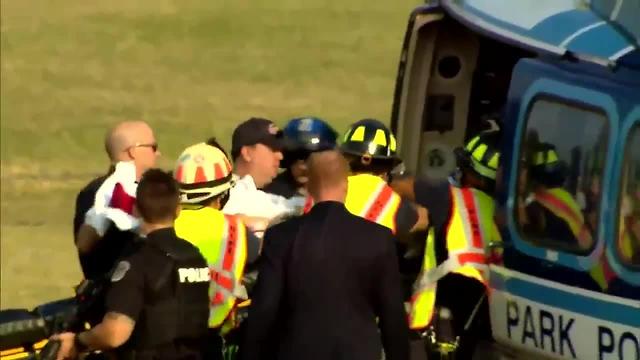 Scene following a shooting at the Congressional baseball practice in Virginia