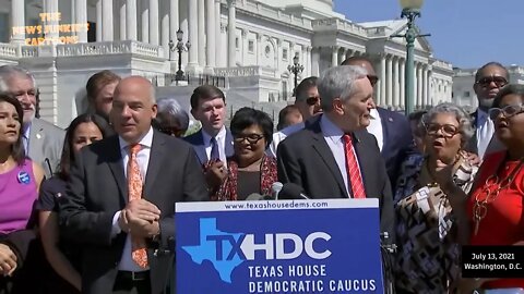 TX Democrats sing "We Will Overcome" at press conference in Washington D.C.