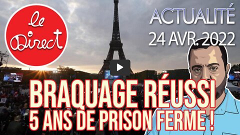 Braquage réussi, 5 ans de prison ferme pour la France !, par