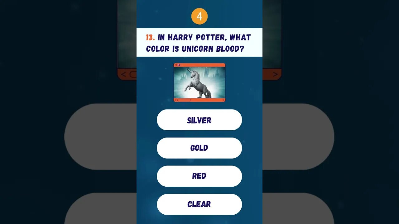 🎬QUIZ_HARRY_POTTER: In Harry Potter , what color is unicorn blood? #quiz #harrypotter