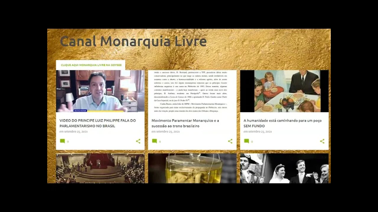 Nosso Blog do Canal está de cara nova e muito mais completo - Canal Monarquia Livre na Blogspot