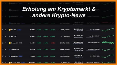 Erholung am Kryptomarkt und andere Krypto-News