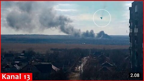 moment russian su -34 fighter jet was shot down in donetsk