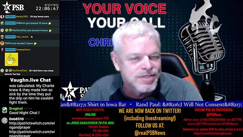 2023-09-23 22:00 EDT - Your Voice, Your Call: with Chris Moore