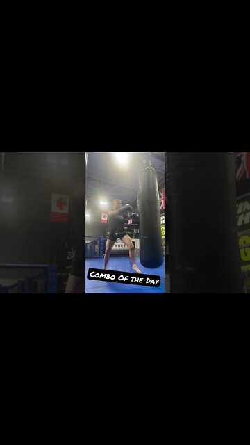 Heavy Bag Work Combo Elbow Knee Kick