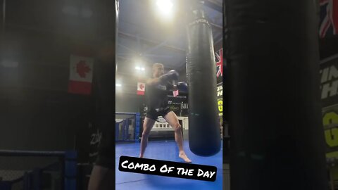 Heavy Bag Work Combo Elbow Knee Kick