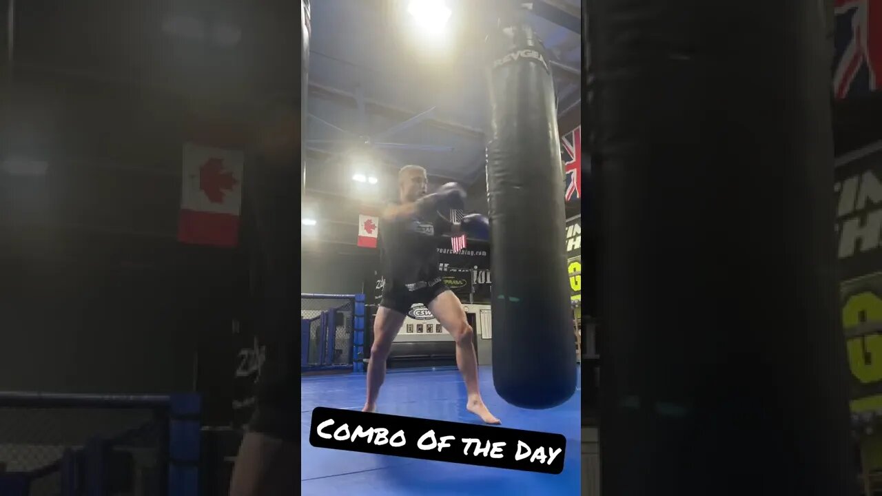 Heavy Bag Work Combo Elbow Knee Kick