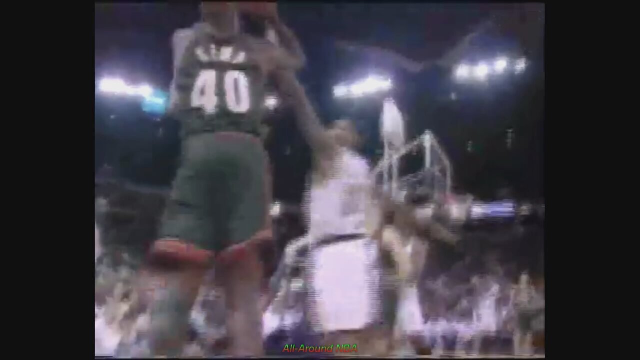 Shawn Kemp 26 Points 3 Stl 3 Blk @ Nuggets, 1996-97.