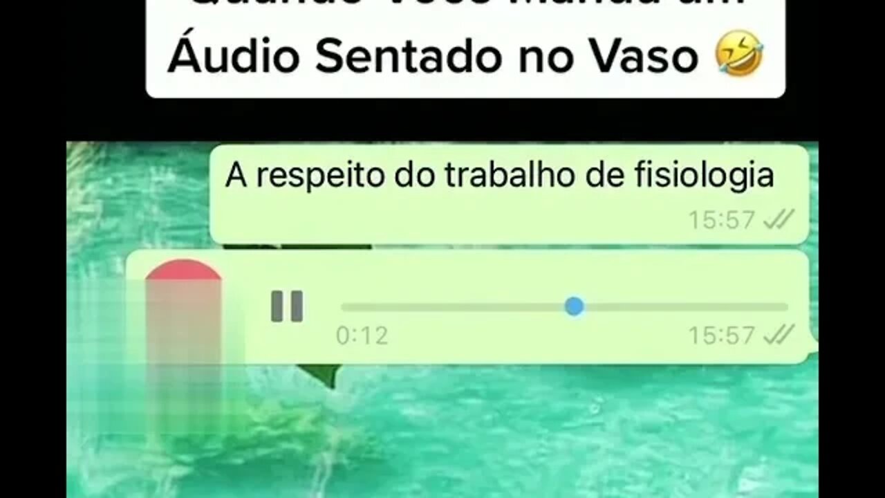 QUANDO VOCE MANDA UM AUDIO SENTADO NO VASO ( MEME ) ( VIRAL ) #shorts