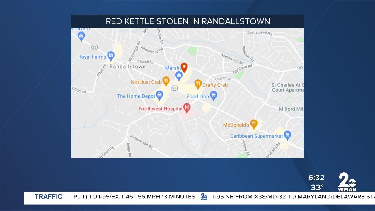 Red kettle stolen in Randallstown