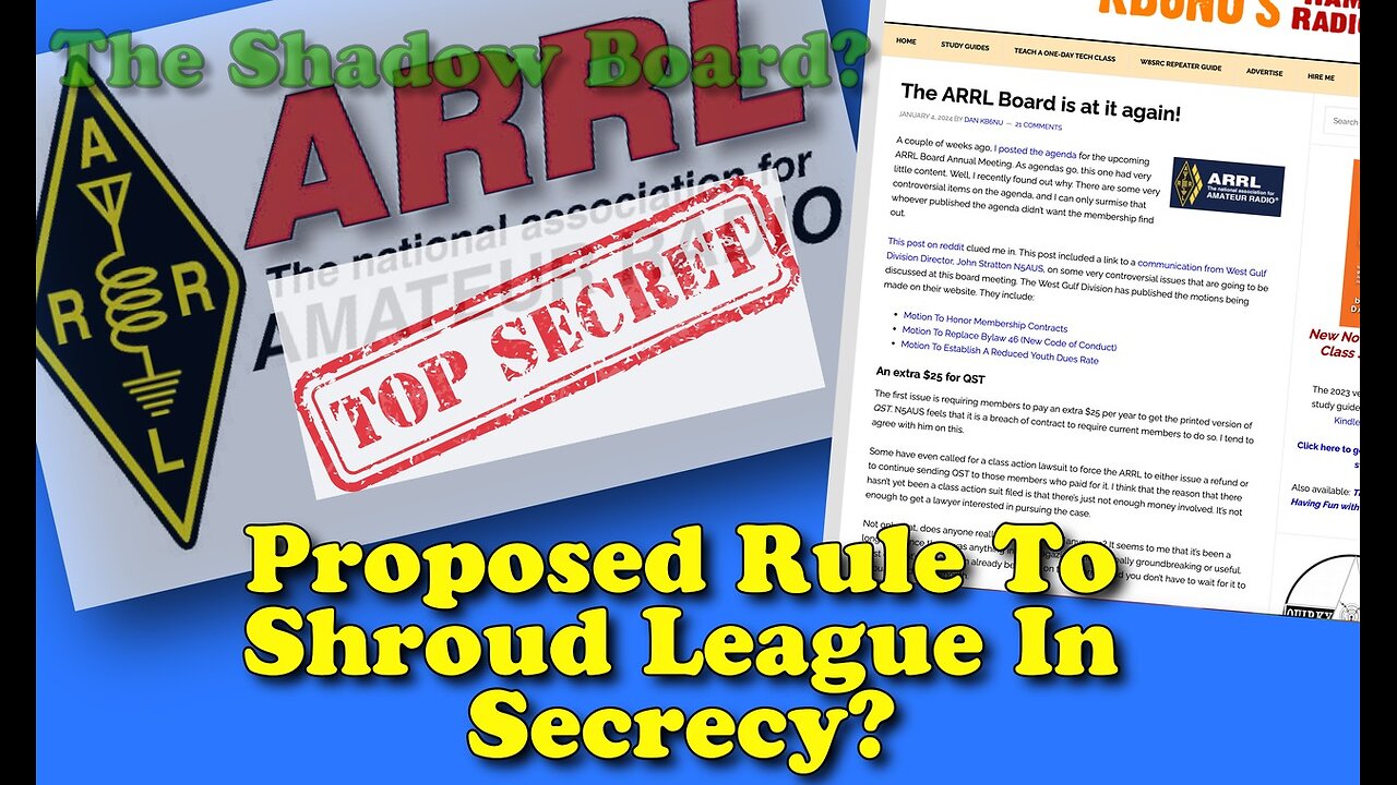 ARRL Sworn to Secrecy? PT1