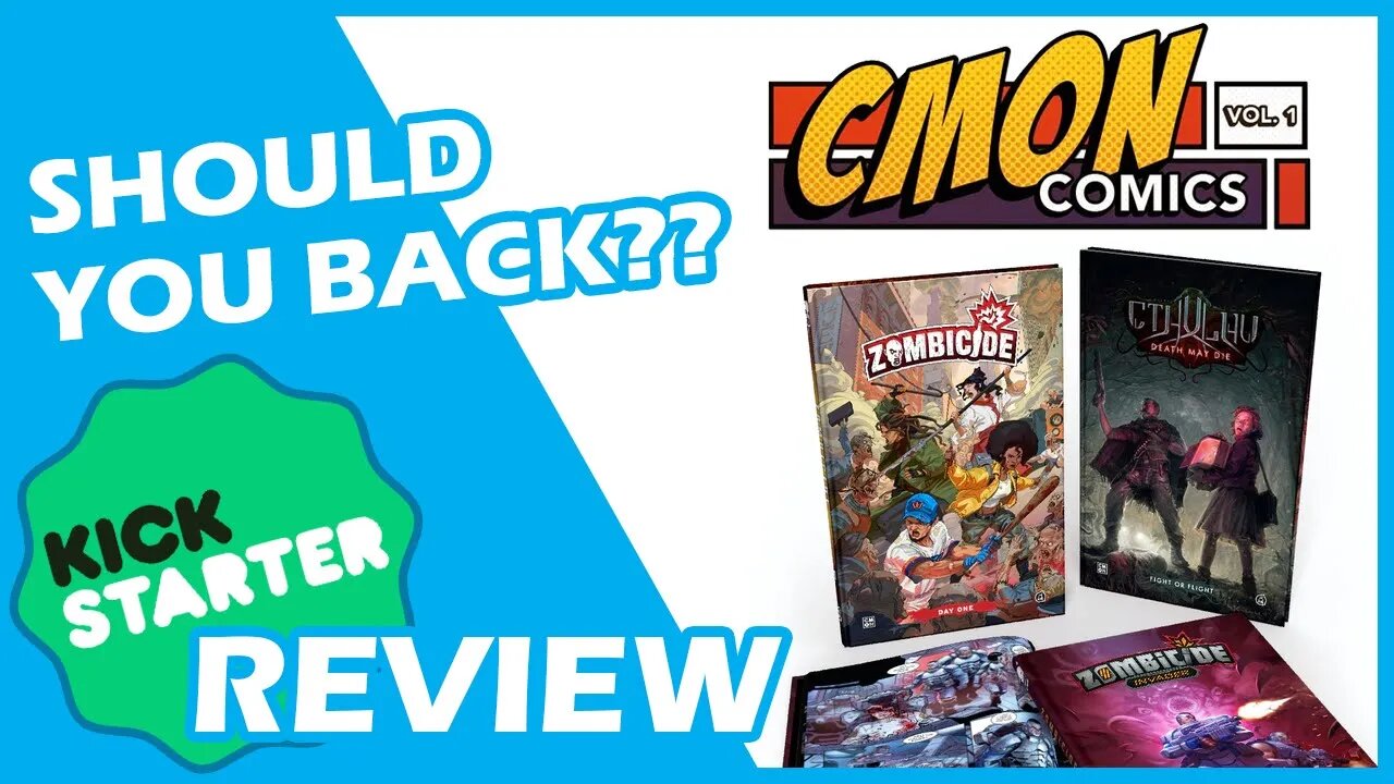 🌟 CMON Comics Volume 1 - Zombicide & Cthulhu Death May Die & Invader | Kickstarter Board Game Review