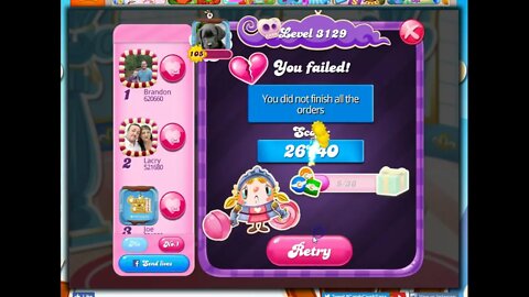Candy Crush Level 3129 Talkthrough, 15 Moves 0 Boosters