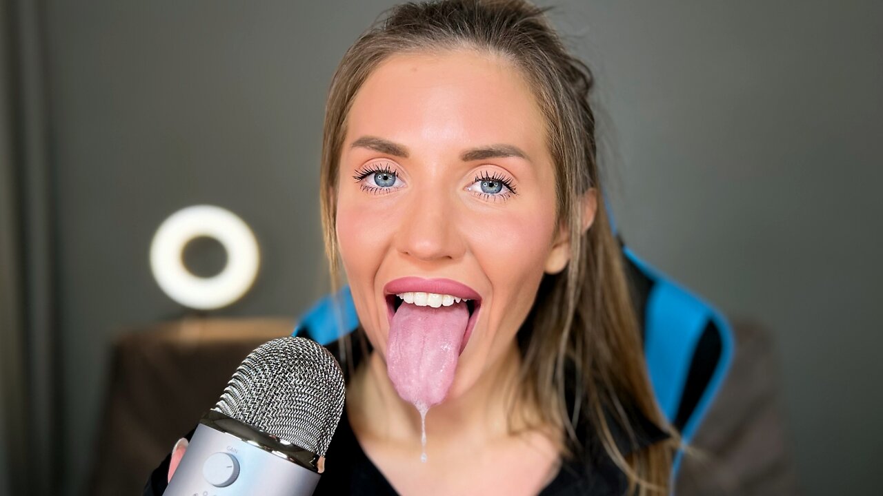 Amazing lens licking and mouth sound ASMR