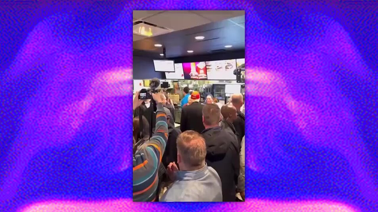 TRUMP - 02-22-23 STOPS AT MCDONALDS IN EAST PALESTINE, OHIO