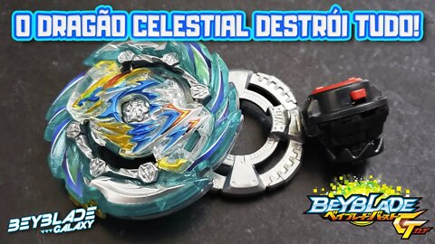 Testando 064 - HEAVEN DRAGON 2 .Wh.Ds' GOKU contra 2 combos - Beyblade Burst ベイブレードバースト