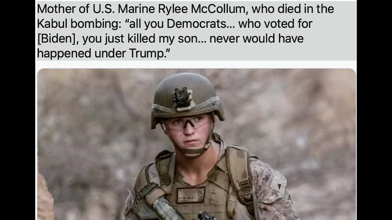 Kathy McCollum (mother of fallen marine) excoriates Biden on radio