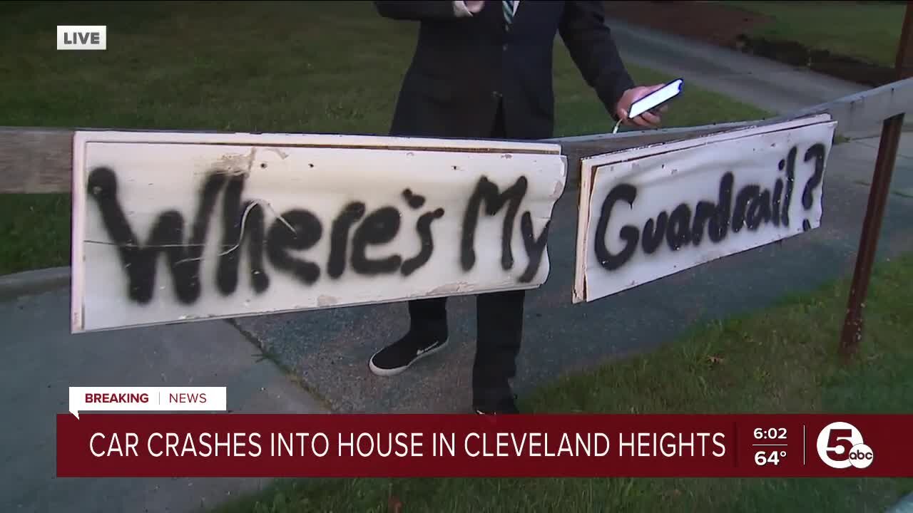 Where's my guardrail? Driver crashes into Cleveland Heights home as owner calls for safety upgrades