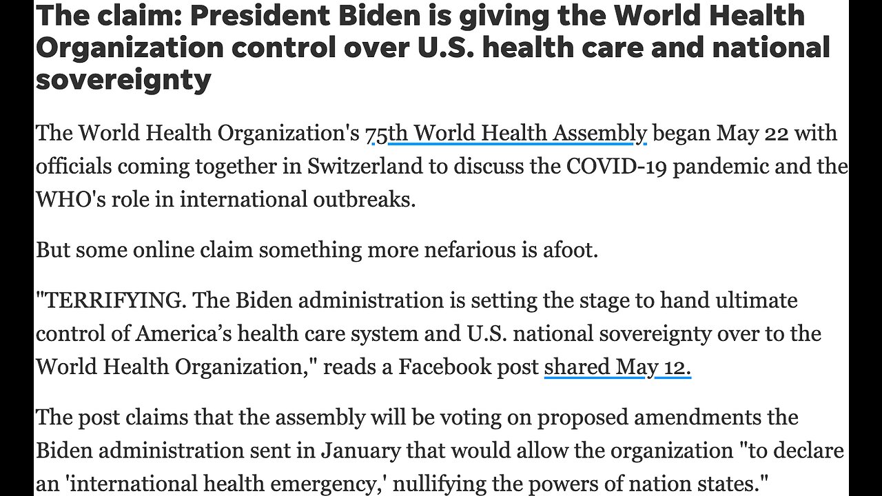 American Sovereignty Being Handed Over To The WHO?