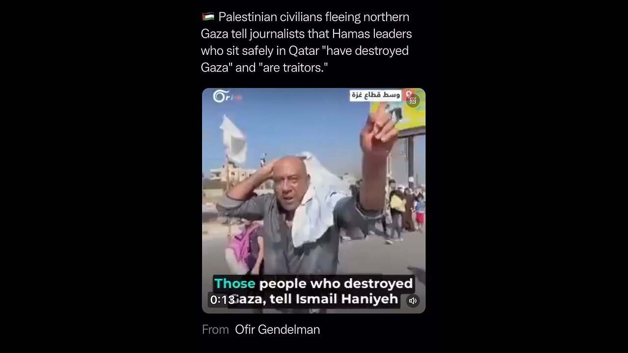 Palestinian civilians that are fleeing tell reporters……￼