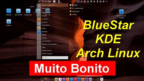 GNU/Linux Bluestar Linux Desktop Pro, uma distribuição baseada no ArchLinux com KDE. MUITO BONITO