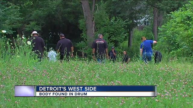 Body found in drum on Detroit's west side