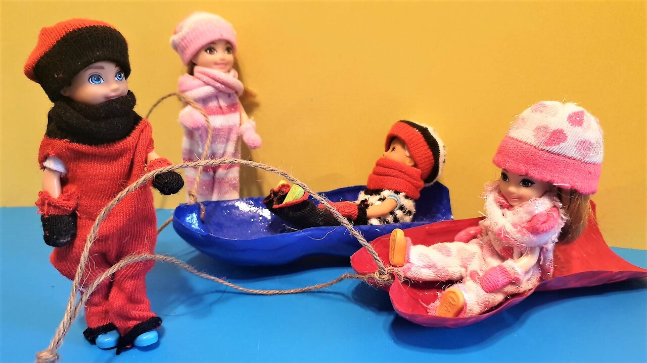 DIY Barbie Doll Sleigh from a Recycling Plastic Bottle - Miniature Sleigh DIY - Doll Toy DIY