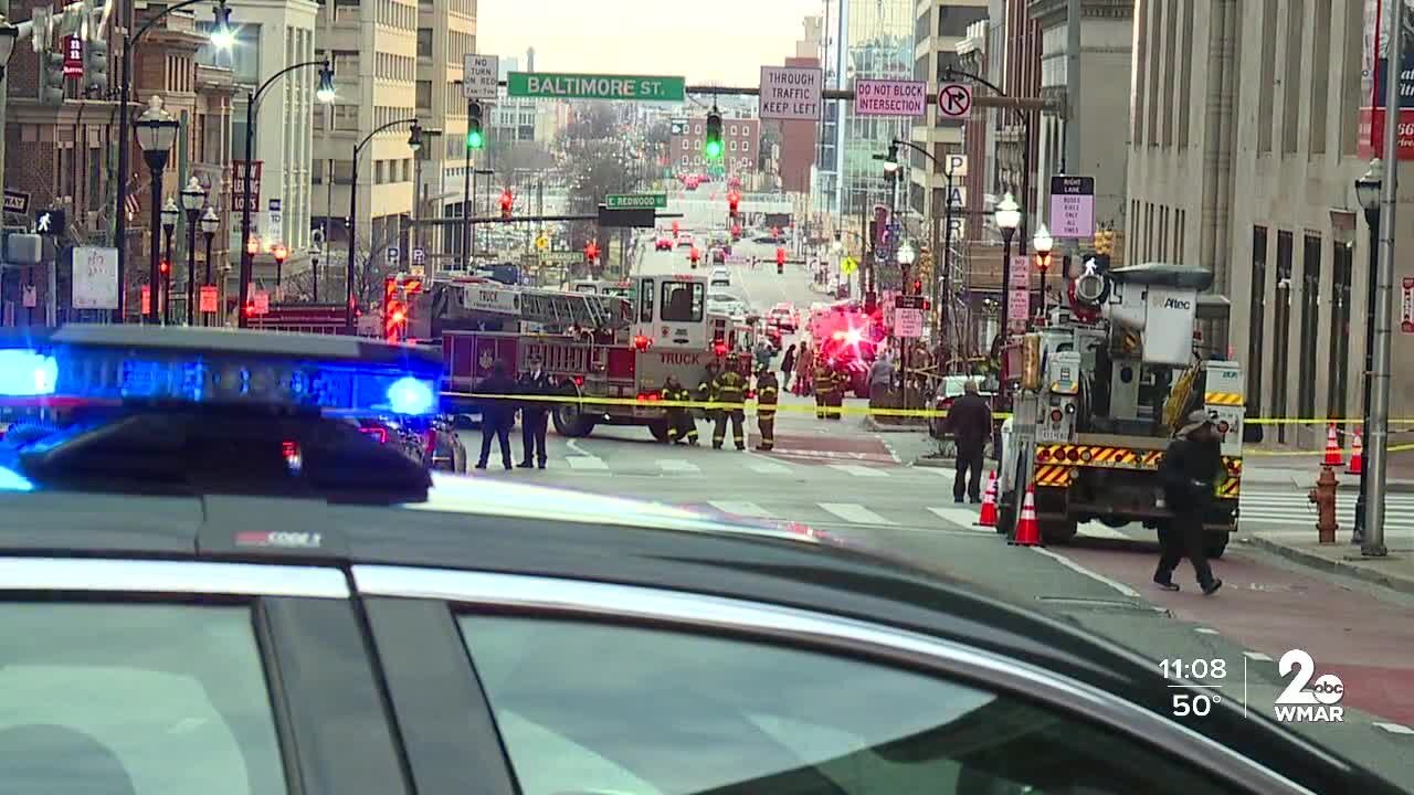 Gas leak causes street closures, building evacuations in downtown Baltimore