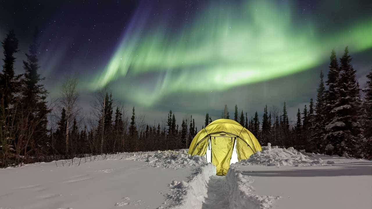 Hot Tent Camping in Alaska (surrounded by wolves)