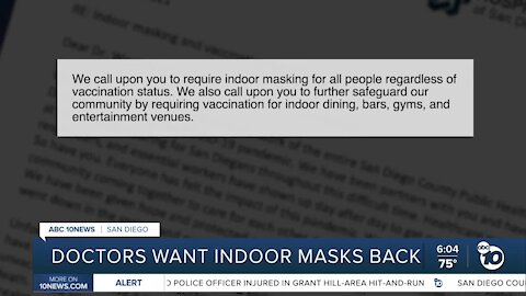 Group of San Diego County doctors advocating for local indoor mask mandate