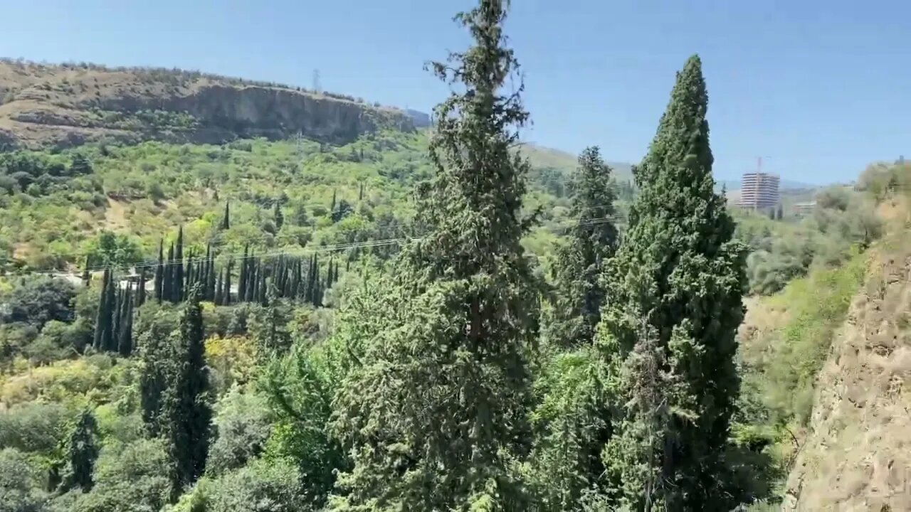 Zip line at Narikala Fortress