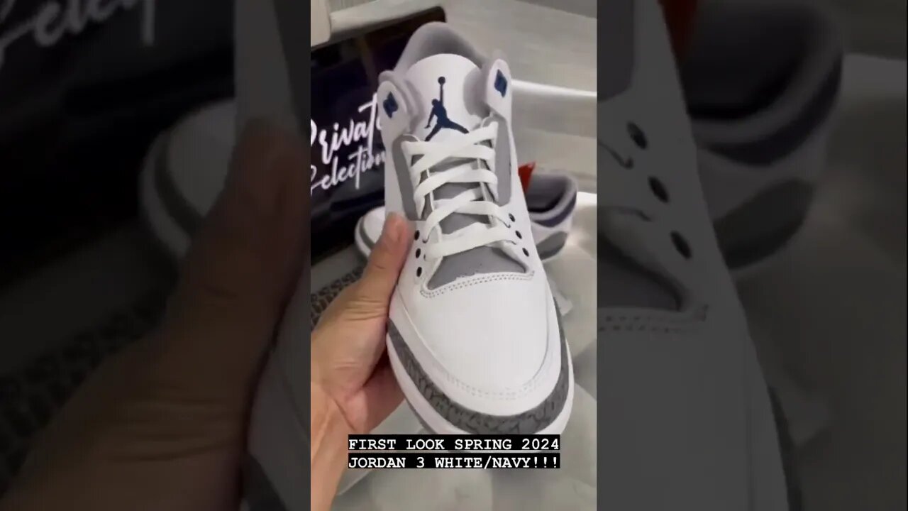 FIRST LOOK JORDAN 3 WHITE/NAVY SPRING 2024!!! #nike #jordan #jordan3 #sneaker