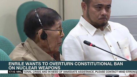 Philippines Chief Presidential wants to lift the Philippines' constitutional ban on nuclear weapons