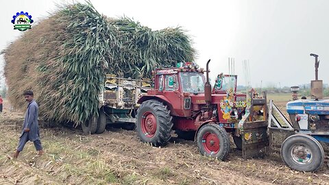 Top Tractors Performance Video Belarus 510 and Ford Pulled Out Trailer From Field