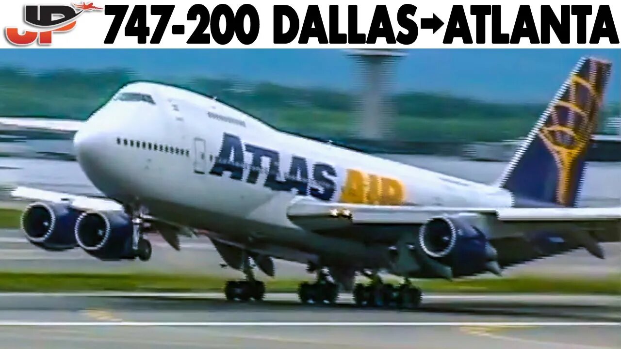 ATLAS AIR Boeing 747-200 Cockpit Dallas to Atlanta (2001) + Flight Engineer Presentation