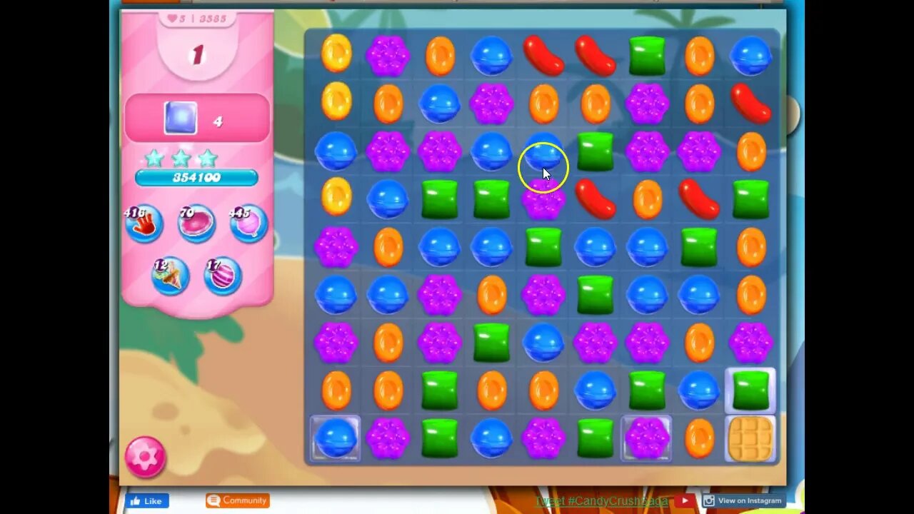 Candy Crush Level 3585 Talkthrough, 30 Moves 0 Boosters