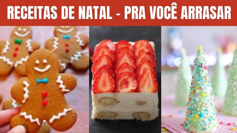 RECEITA DE NATAL - BISCOITO DE GENGIBRE - TERRINE DE MORANGO E ARVORE DE NATAL RECHEADA .