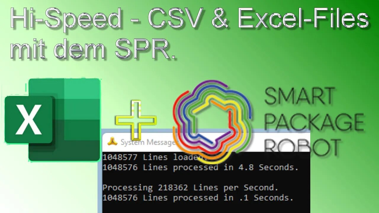 SPR und Excel: CSV File mit 1 Mio. Zeilen bearbeiten mit dem SPR in hoher Geschwindigkeit
