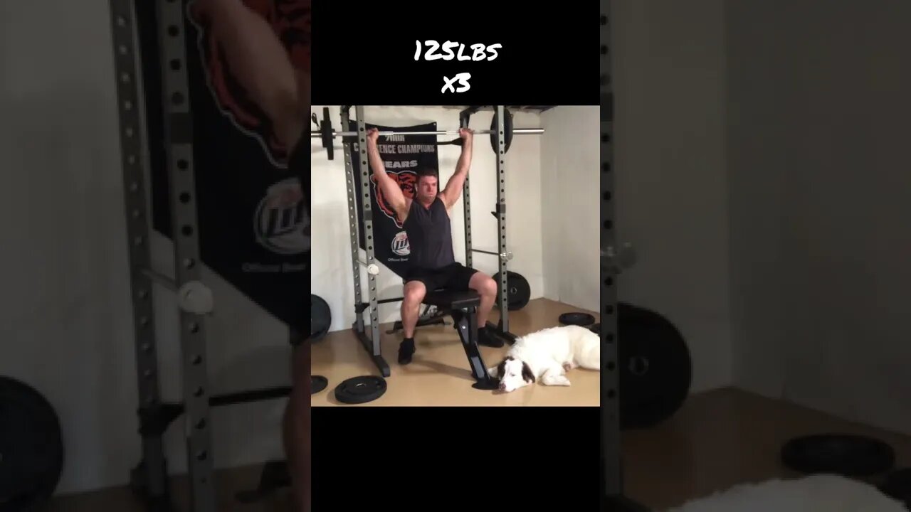 125lbs 3x3 OHP #shorts