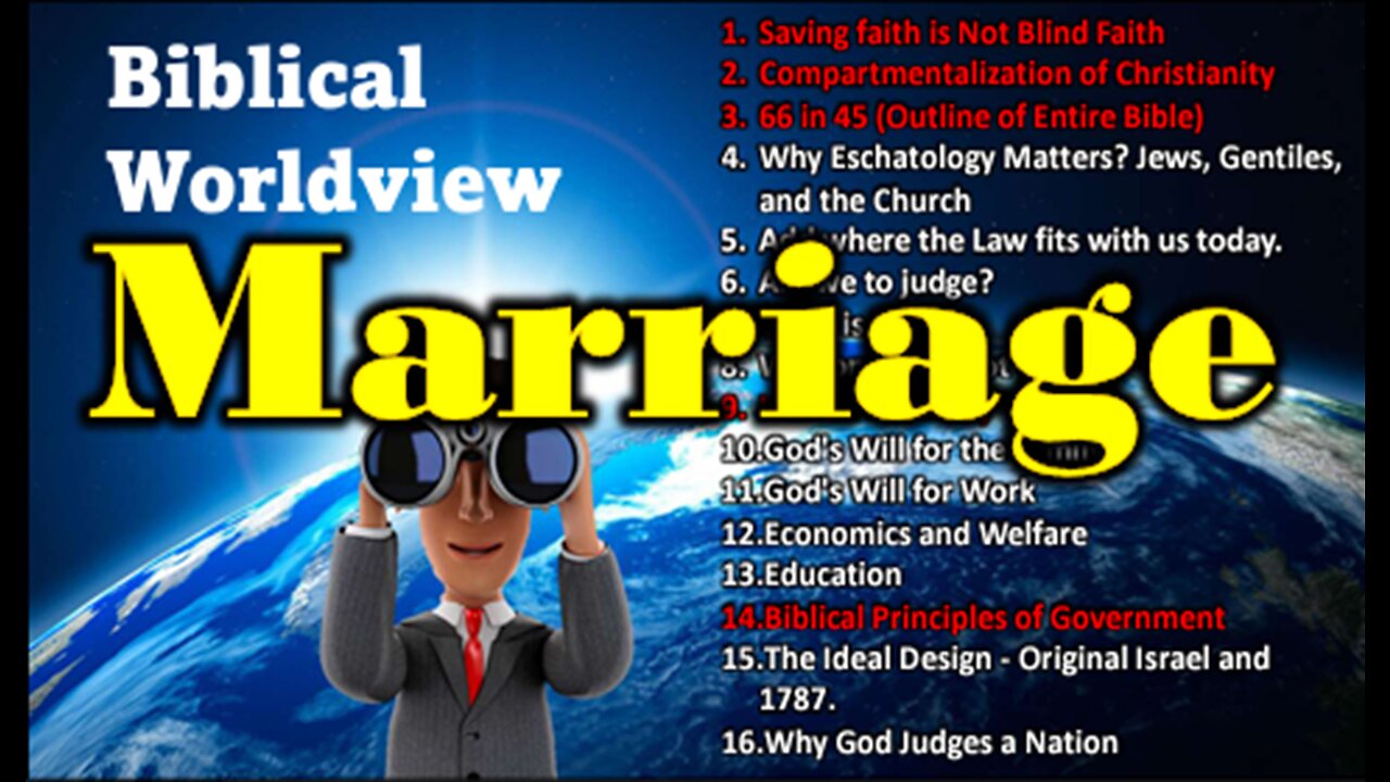 Biblical Worldview-Marriage-2023- 10/8/2023 With Pastor Paul Blair