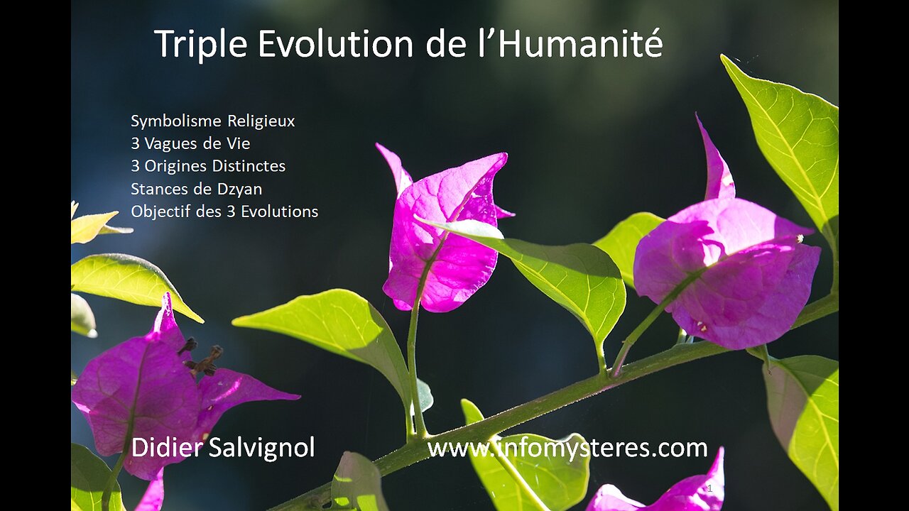 19 - Triple Evolution de L'Humanité (Cours sur l'ésotérisme)